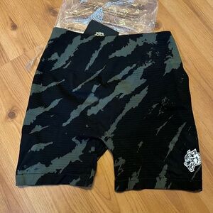 Camouflage Athletic Shorts with Wolf Logo